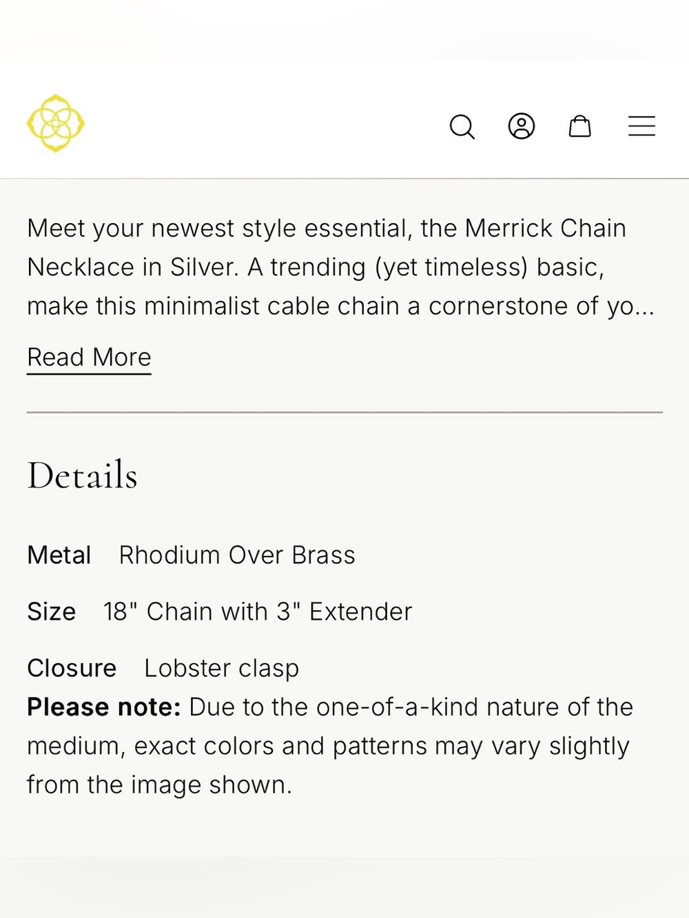 NWOT Kendra Scott Silver Necklace - Picture 5 of 5